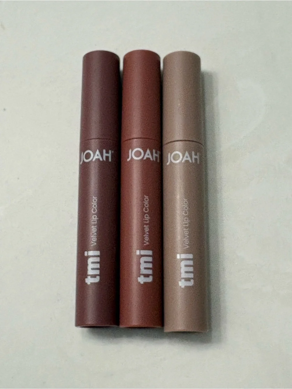 NEW Joah TMI Velvet Lip Color Set of 3 Messy Hair Walk of Shame WYD? KBeauty